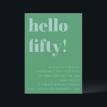 Fet blå Grönt Cute Simple Modern 50:e födelsedag Inbjudningar<br><div class="desc">Bold Blue Grönt Cute Simple Modern 50:e födelsedagsinbjudan</div>
