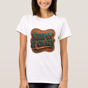 Fet blå KVARHÅLLER DET GALET Grafisk T-shirt