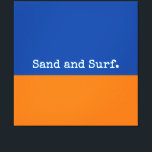 Fet blå Orange Seashore-minimalistisk Abstrakt Canvastryck<br><div class="desc">Dela en favorit ställe för att åka på sommaren - till stranden. Denna skarpa, moderna och abstrakt minimalistiska utformning ger färg och ord en känsla av ställe. Den tredje delen av arbetsytan i grund torkas i ljust orange, överst i rik, djupt blå. Den valfria texten "Sand and Surfa" är skriven...</div>