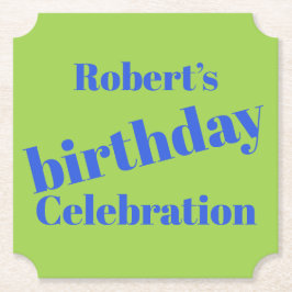 Fet blå på grön Födelsedagsfest av kalk Underlägg Papper