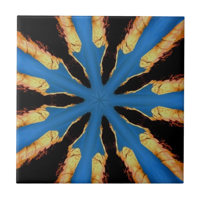 fet blå panel kakelplatta (Framsidan)