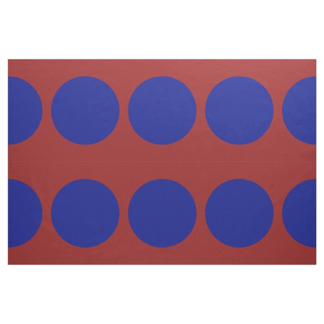 Fet blå Polka dots på Mörk Red Geometric Fabric Tyg (Fat Quarter)