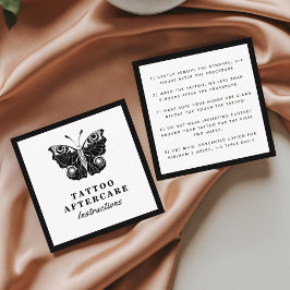 Fet Black Butterfly Tattoo Efterföljande instrukti Fyrkantigt Visitkort
