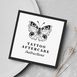 Fet Black Butterfly Tattoo Efterföljande instrukti Fyrkantigt Visitkort