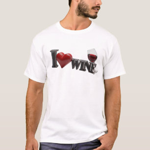 Fet Black I KÄRLEK TILL VIN Konstnärligt Uttryck T Shirt