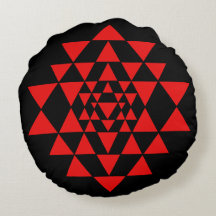 Fet Black och Red Sri Yantra Meditation Cushion