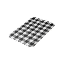 Fet Black och White Gingham Mönster Badrumsmatta