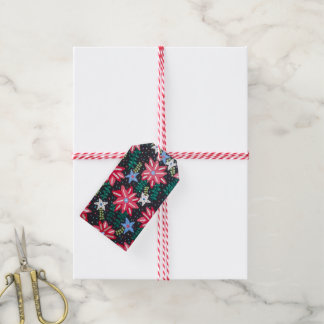 Fet Blommigt Arrangemang i Black and Red Napkins Presentetikett