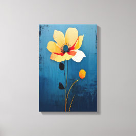 Fet Blommigt Art med Abstrakt Flower Canvastryck
