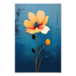 Fet Blommigt Art med Abstrakt Flower Fototryck