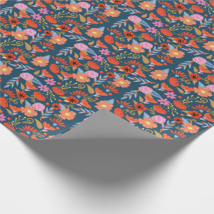 Fet Blommigt Blommor folkart Mönster Presentpapper