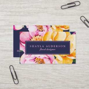 Fet Blommigt Den fläckiga olive Visitkort