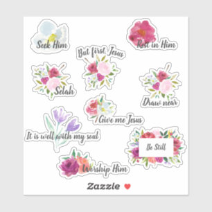 Fet Blommigt Devotional Christian Journal Stickers Klistermärken