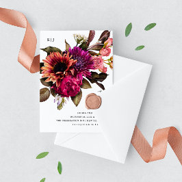 Fet Blommigt | Dramatisk och Elegant bröllop Inbjudningar