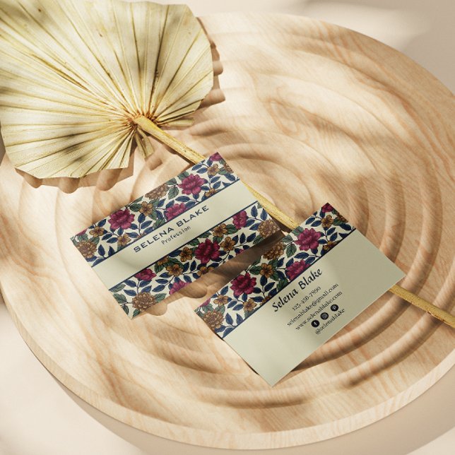 Fet Blommigt Elegance | Snyggt Modern Visitkort (Skapare uppladdad)