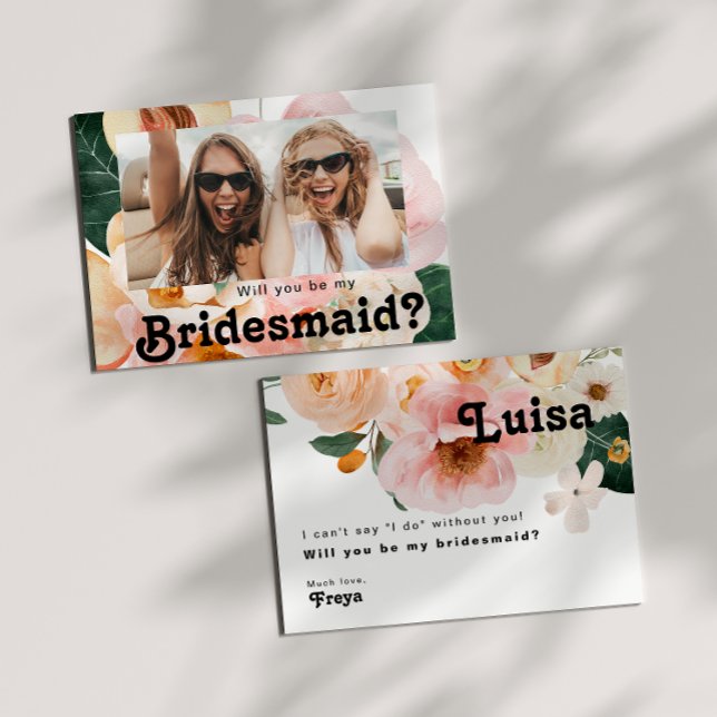 Fet Blommigt | Frieri fotokort Inbjudningar (Skapare uppladdad)