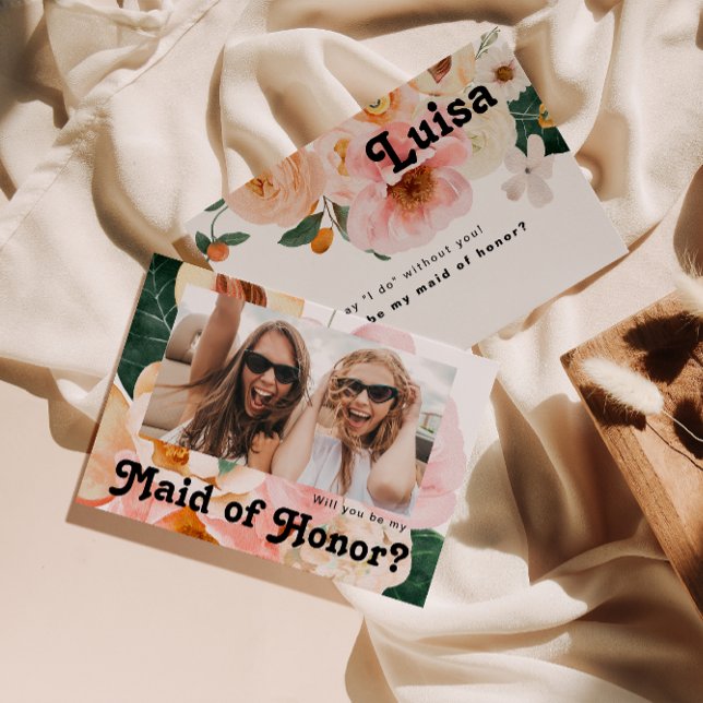 Fet Blommigt | Frieri kort för Photo Maid of honor (Skapare uppladdad)