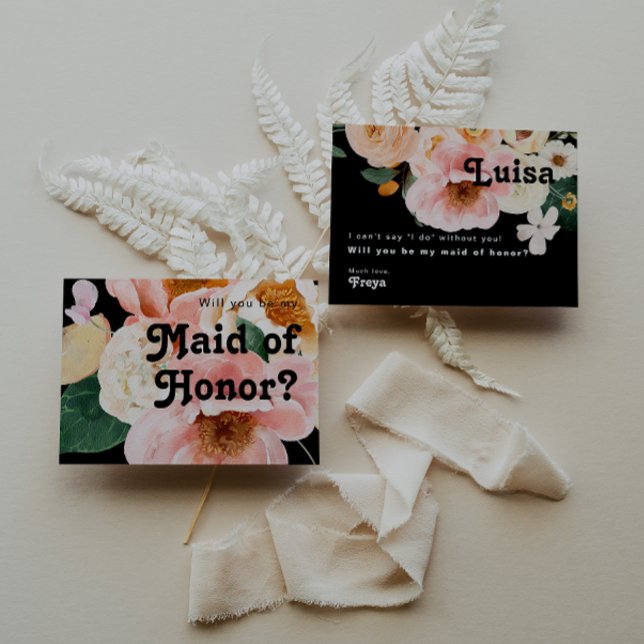 Fet Blommigt | Frieri kort för svart Maid of honor (Skapare uppladdad)