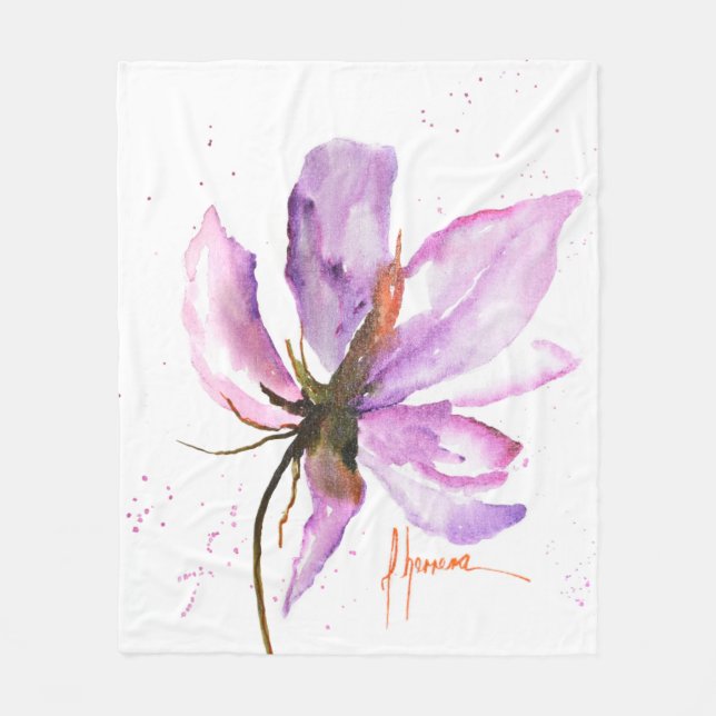 Fet Blommigt IV Fleecefilt (Framsidan)