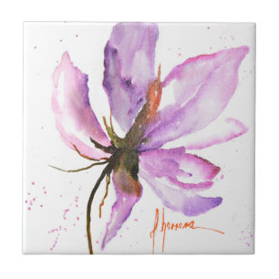 Fet Blommigt IV Kakelplatta