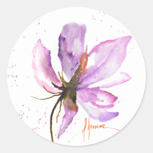 Fet Blommigt IV Runt Klistermärke