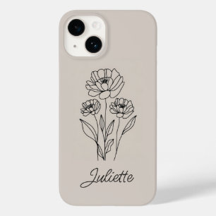 Fet Blommigt Line Art Minimalist