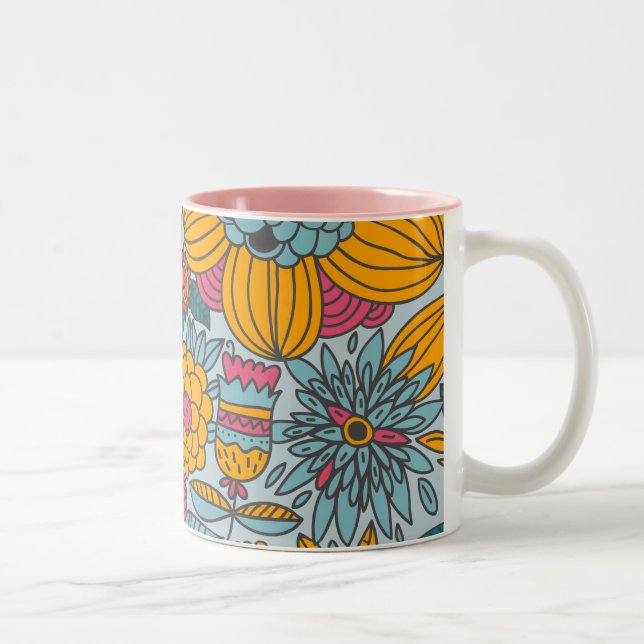 Fet Blommigt och Vin Två-Tonad Mugg (Höger)