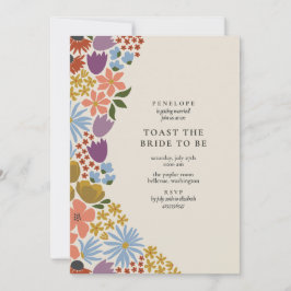 Fet Blommigt Toast för Bride Cocktail-timduschen Inbjudningar