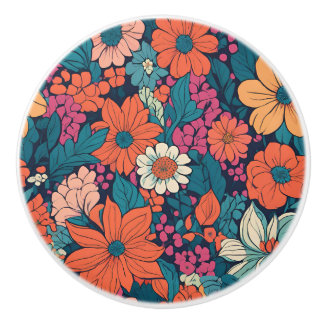 Fet Blommönster Modern blomning dekorativ Knopp