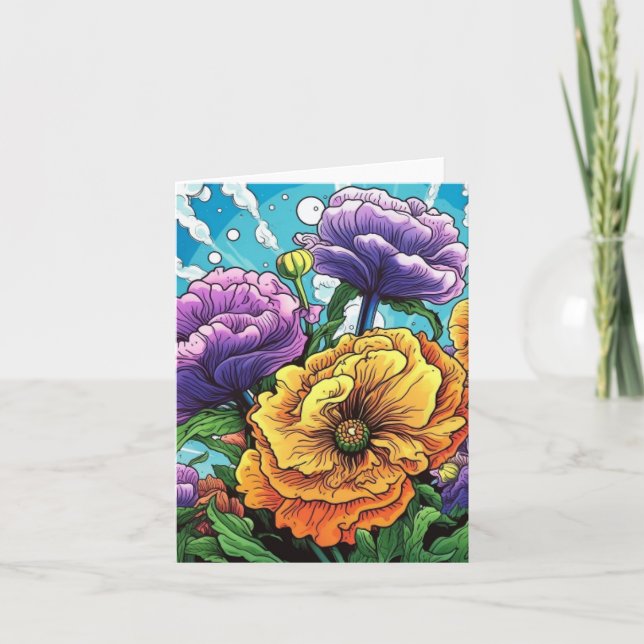 Fet blomsterbadge, nål, knapp kort (Framsida)
