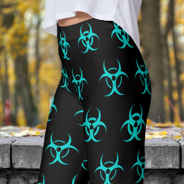 Fet Blue - Black Biohazard Mönster Leggings