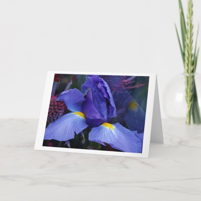 Fet Blue Iris Note Card-inställningar Anteckningskort (Framsida)