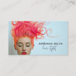 Fet blue med Rosa Hair for hair Stylist Visitkort