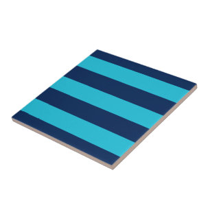 Fet Blue och Navy Rand Kakelplatta
