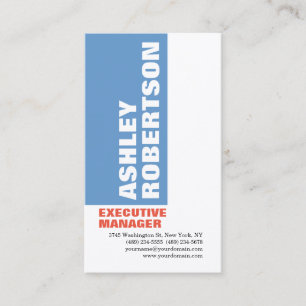 Fet Blue White Modern Professionell - minimalistis Visitkort