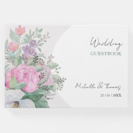 Fet Boho Wildblommor Watercolor Art Gästböcker