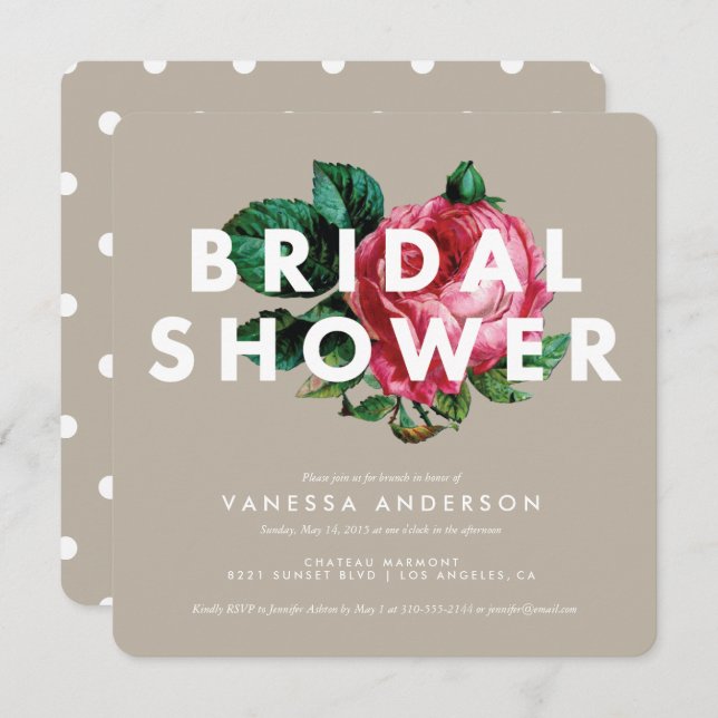 Fet botaniskt | Inbjudningskort för möhippan (Fram/baksida)