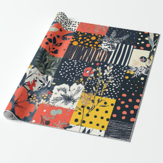Fet botaniskt lappverksdesign presentpapper