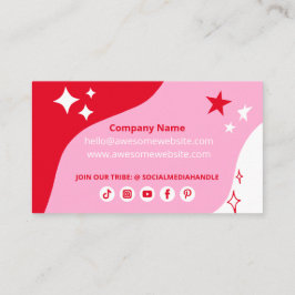 Fet Branded Rosa Red White Stars Business Logotyp Visitkort