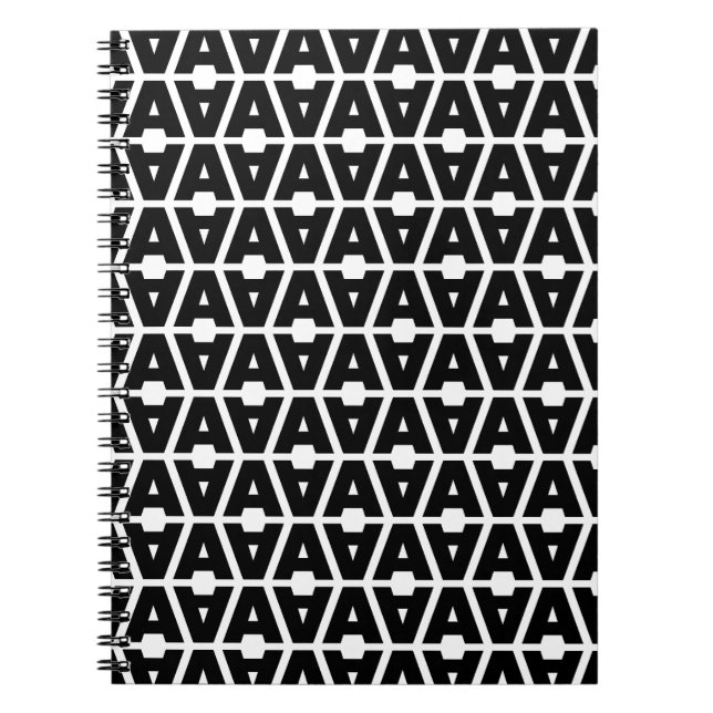 Fet Brev A Mönster Alphabet Anteckningsbok (Framsidan)