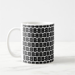 Fet Brev B Mönster Alphabet Kaffemugg