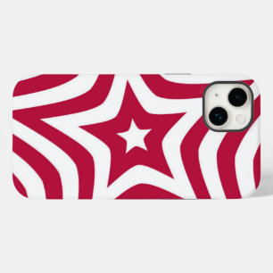 Fet & Bright Red & White Star i en Vector Mönster