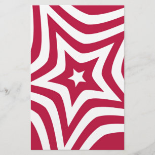 Fet & Bright Red & White Star i en Vector Mönster