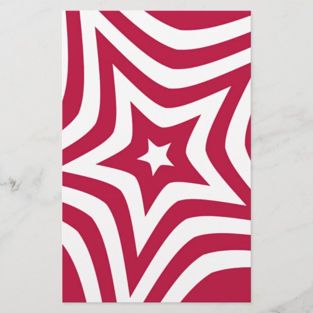 Fet & Bright Red & White Star i en Vector Mönster (Framsida)