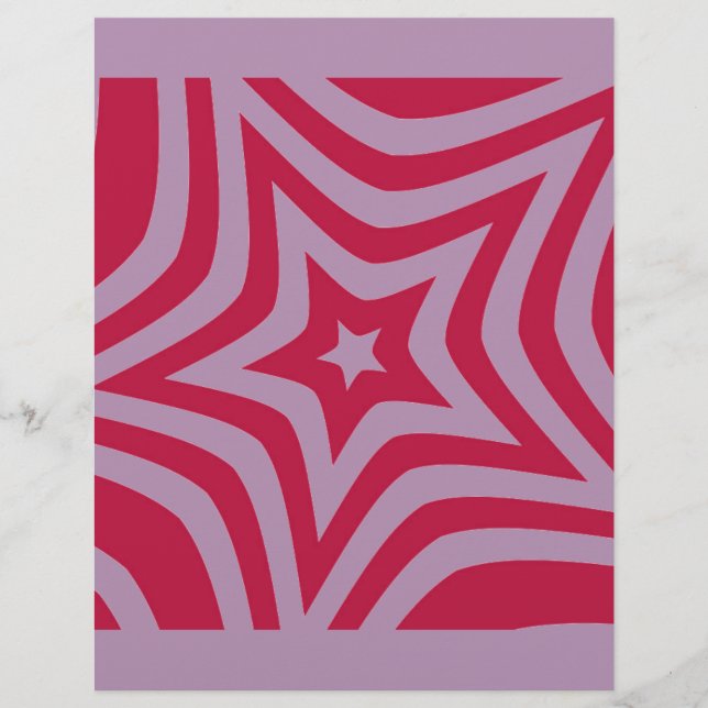 Fet & Bright Red & White Star i en Vector Mönster (Framsida)