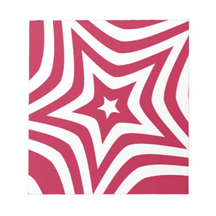 Fet & Bright Red & White Star i en Vector Mönster Anteckningsblock