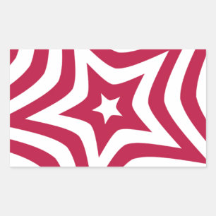 Fet & Bright Red & White Star i en Vector Mönster Rektangulärt Klistermärke