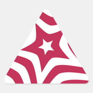 Fet & Bright Red & White Star i en Vector Mönster Triangelformat Klistermärke