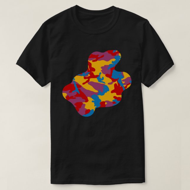 Fet Camo Mönster Paint Splat v3 T Shirt (Design framsida)