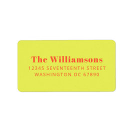 Fet Chartreuse Orange Typografi Returadress Adressetikett